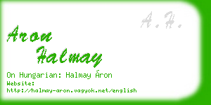 aron halmay business card