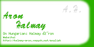 aron halmay business card